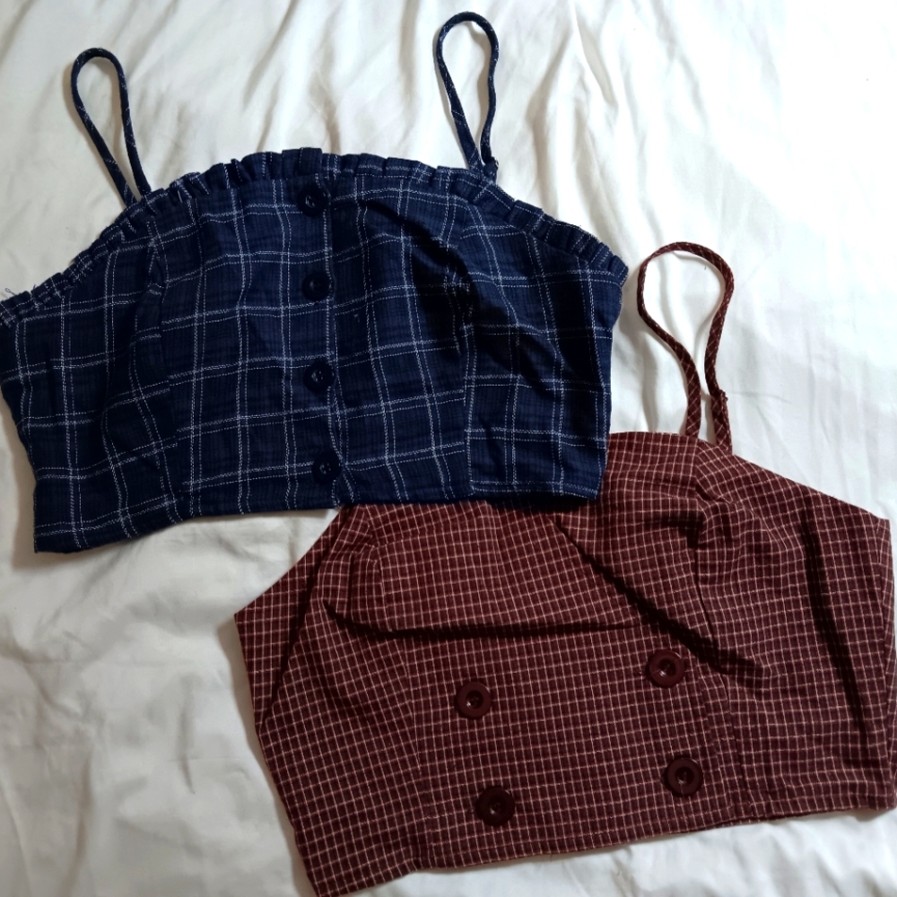 Bundle Wild Honey cropped top size small with adjustable straps and lining used